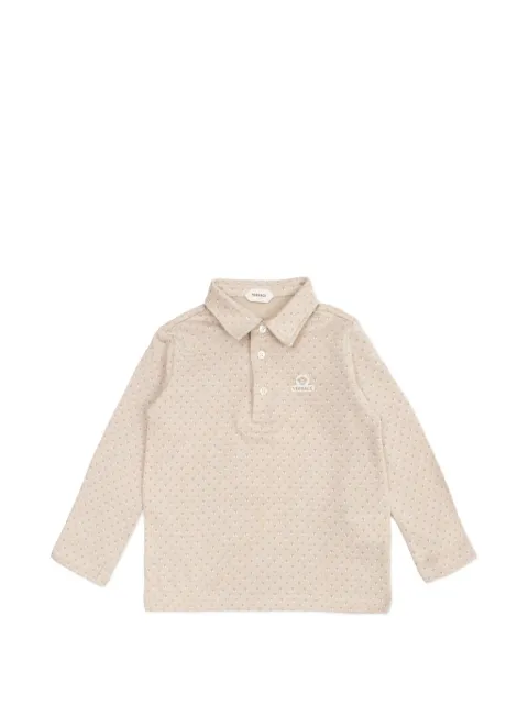 Versace Kids logo-patch long-sleeve polo shirt