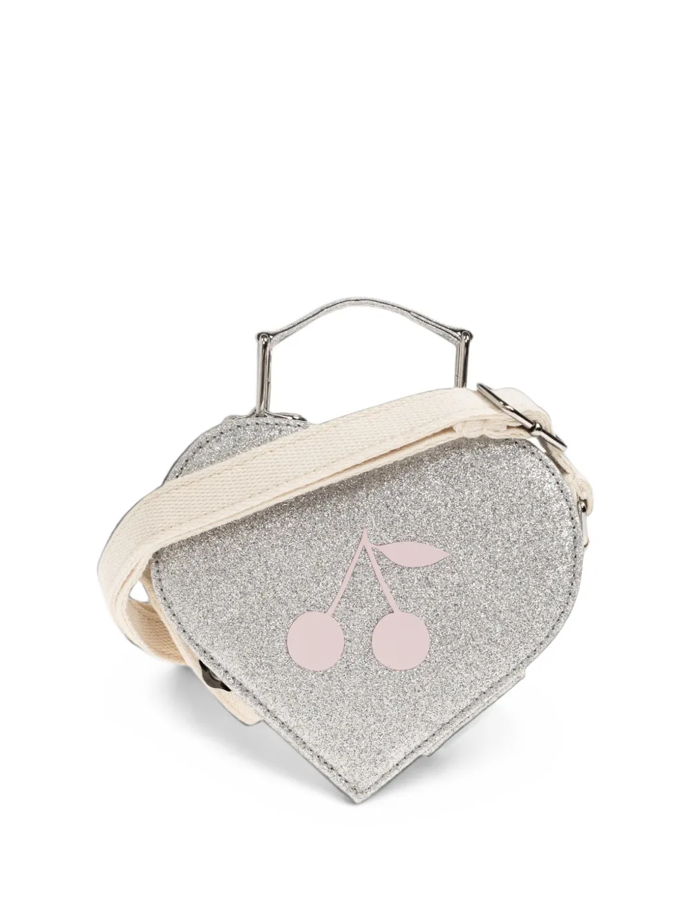 Bonpoint Mariha glitter-effect cherry-print bag - Argento