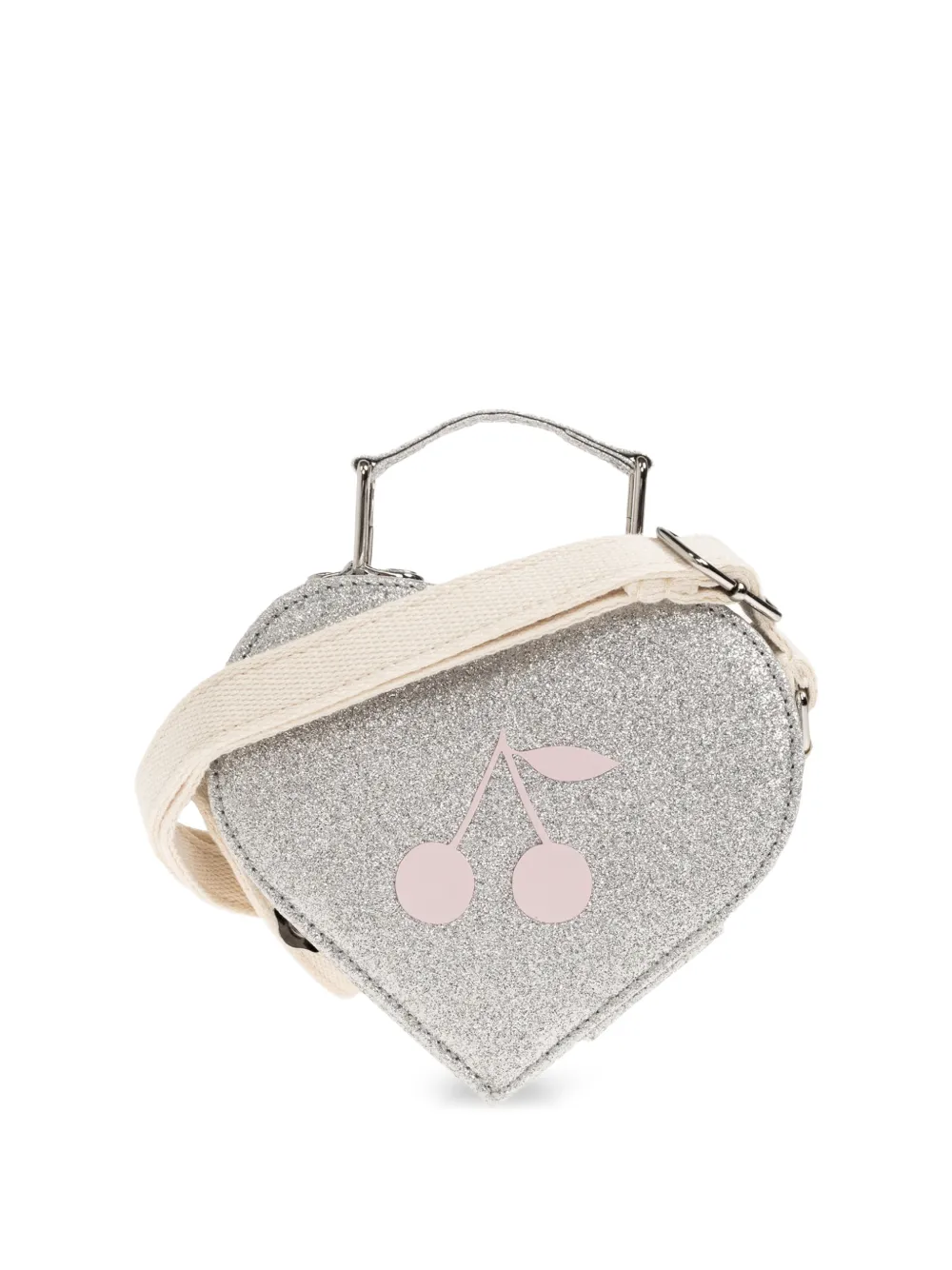Bonpoint Mariha glitter-effect cherry-print bag - Argento