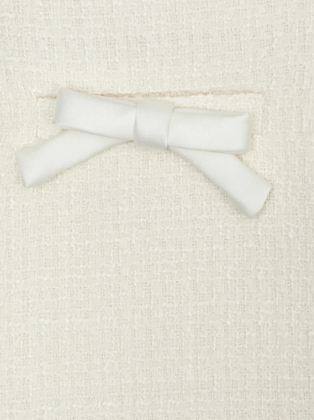 Self-Portrait Kids bow-detail tweed skirt Beige