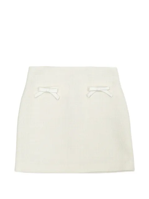Self-Portrait Kids bow-detail tweed skirt