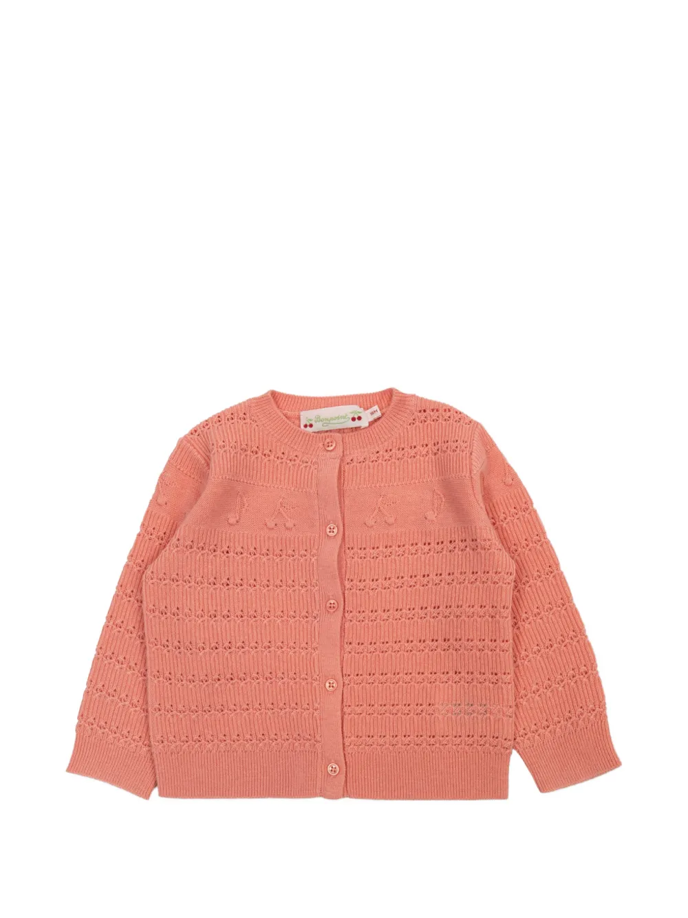 Bonpoint Mahana pointelle-knit cardigan - Rosa
