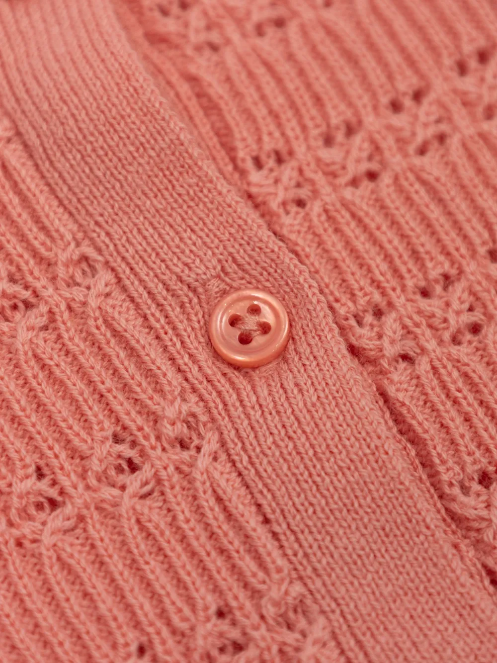 Bonpoint Mahana pointelle gebreid vest Roze