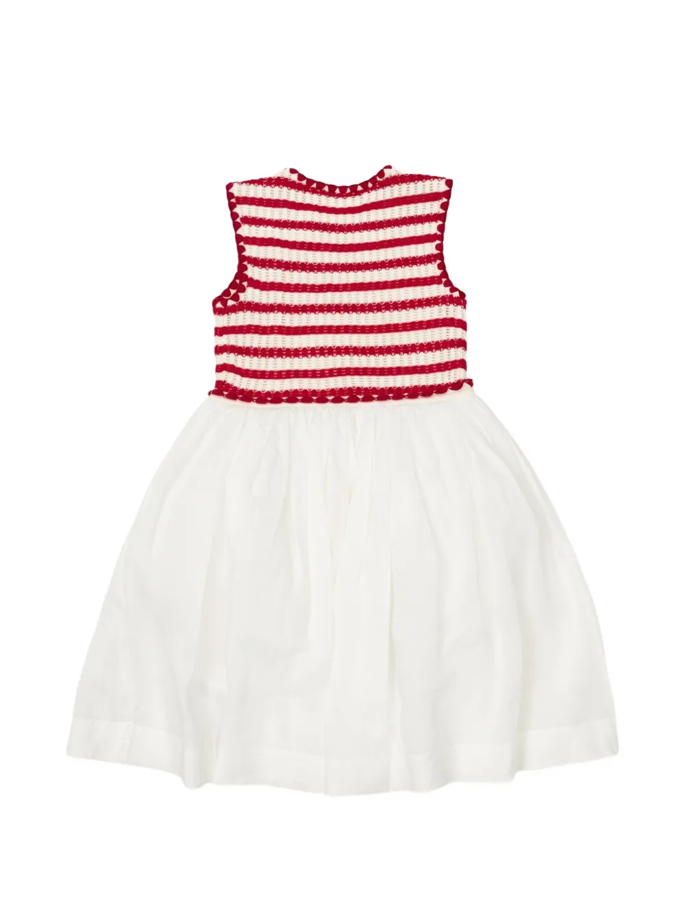 Self-Portrait Kids stripe-pattern cherry-patch dress Wit