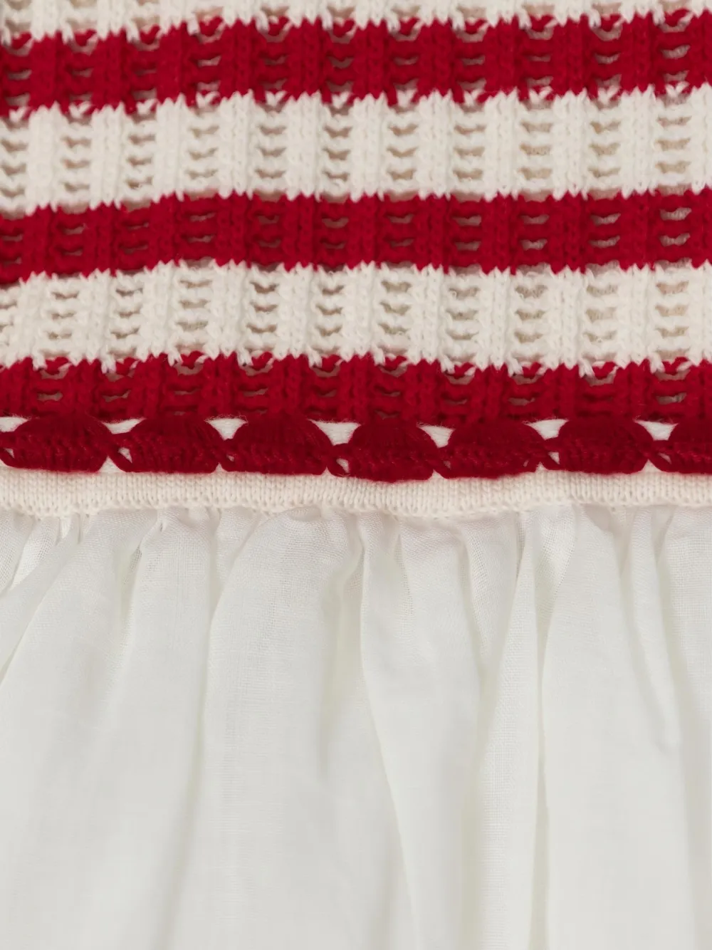 Self-Portrait Kids stripe-pattern cherry-patch dress Wit
