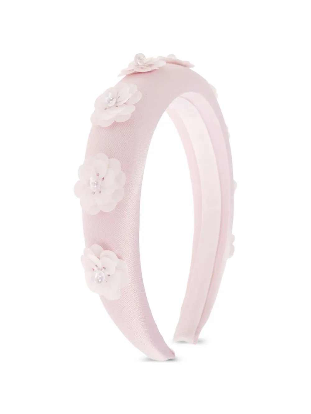 Self-Portrait Kids Gewatteerde haarband met bloe patroon Roze