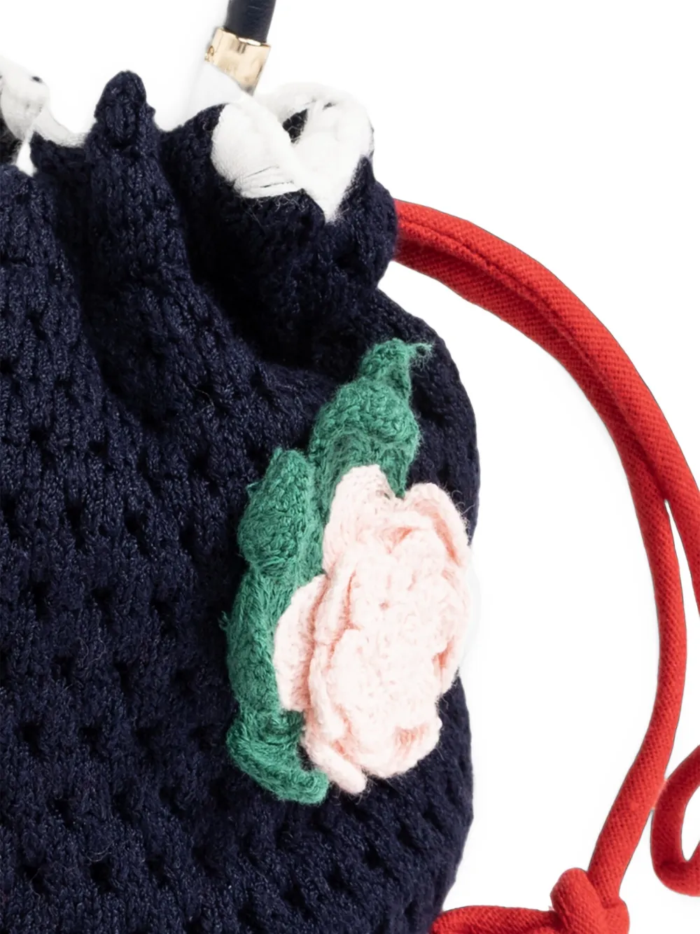 Self-Portrait Kids appliqué crochet bag Blauw