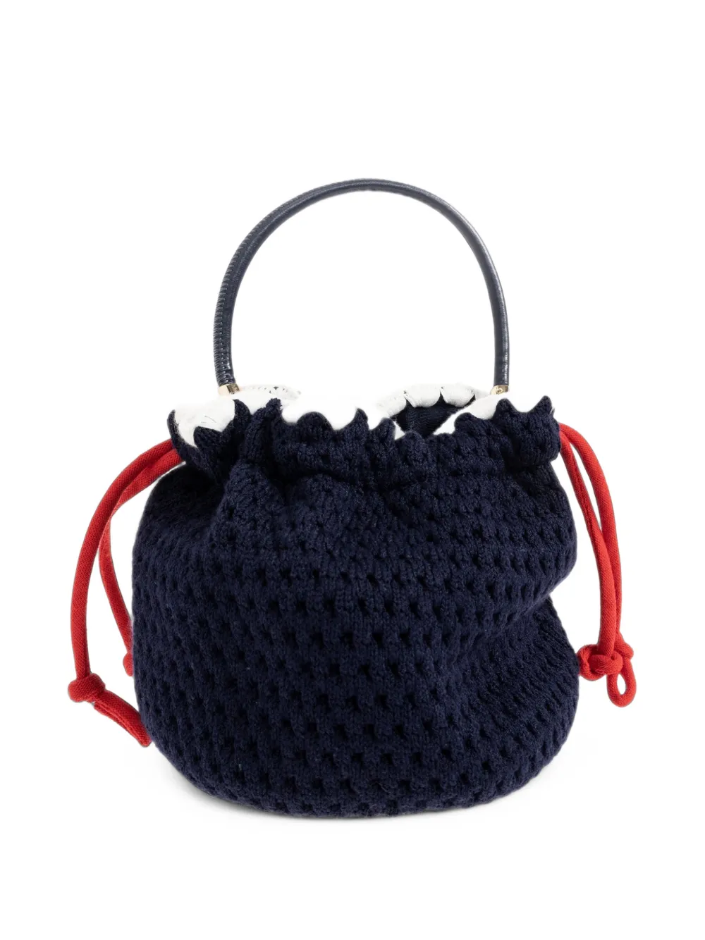 Self-Portrait Kids appliqué crochet bag Blauw