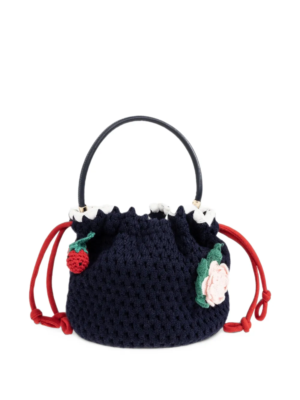 Self-Portrait Kids appliqué crochet bag Blauw