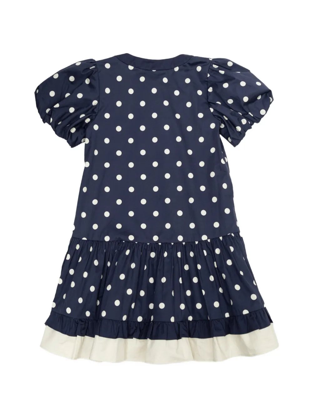 Self-Portrait Kids polka-dot tiered dress Blauw