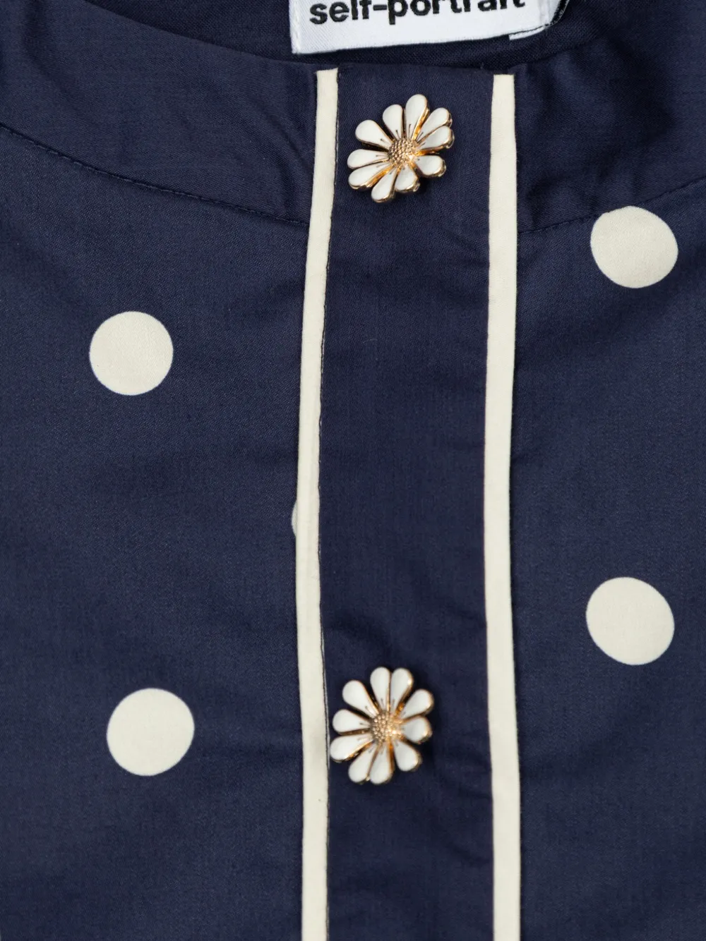 Self-Portrait Kids polka-dot tiered dress Blauw