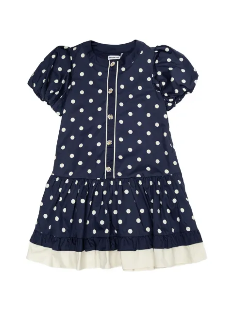 Self-Portrait Kids polka-dot tiered dress