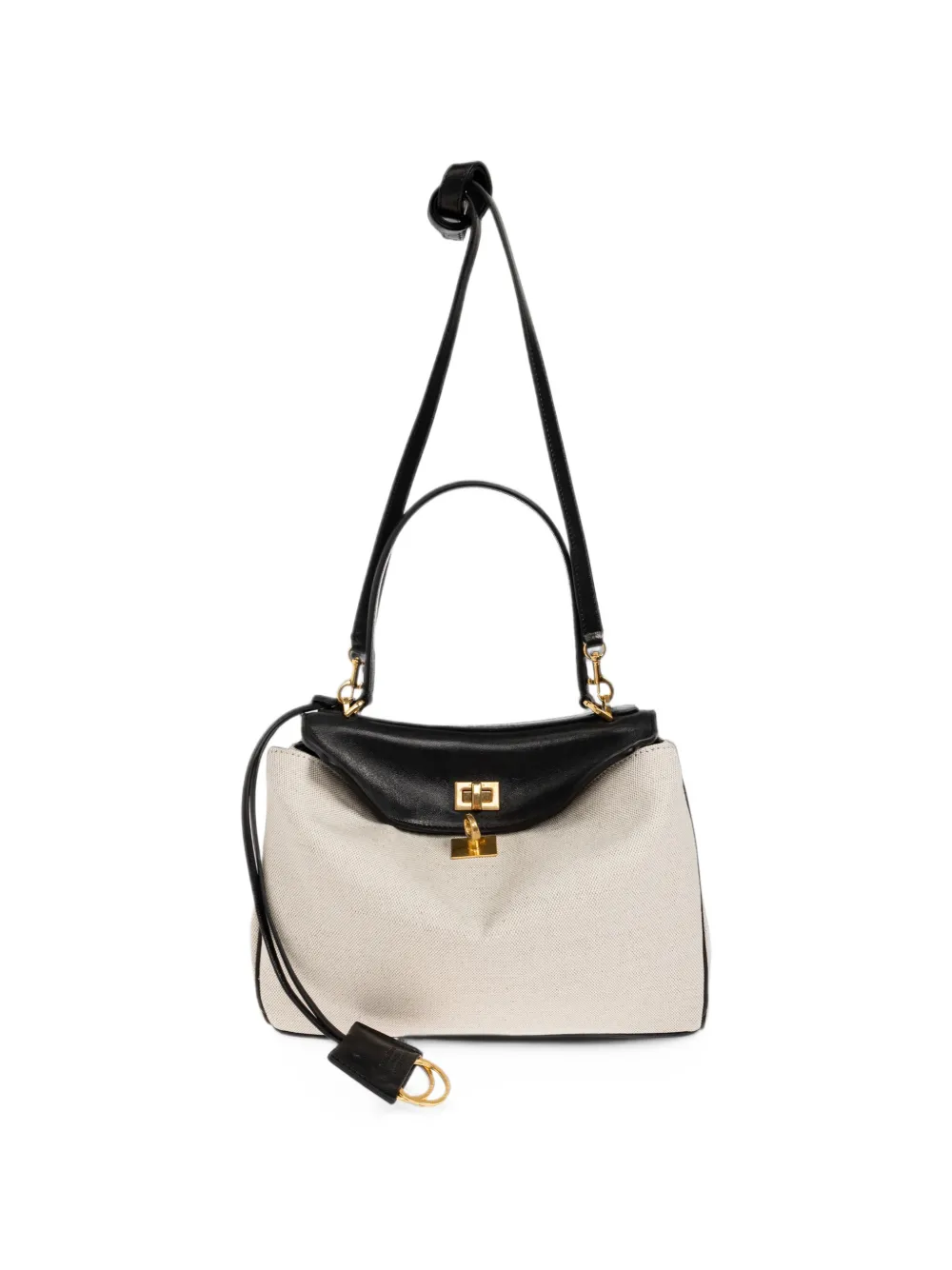 Balenciaga Rodeo handbag small in beige/black - Toni neutri