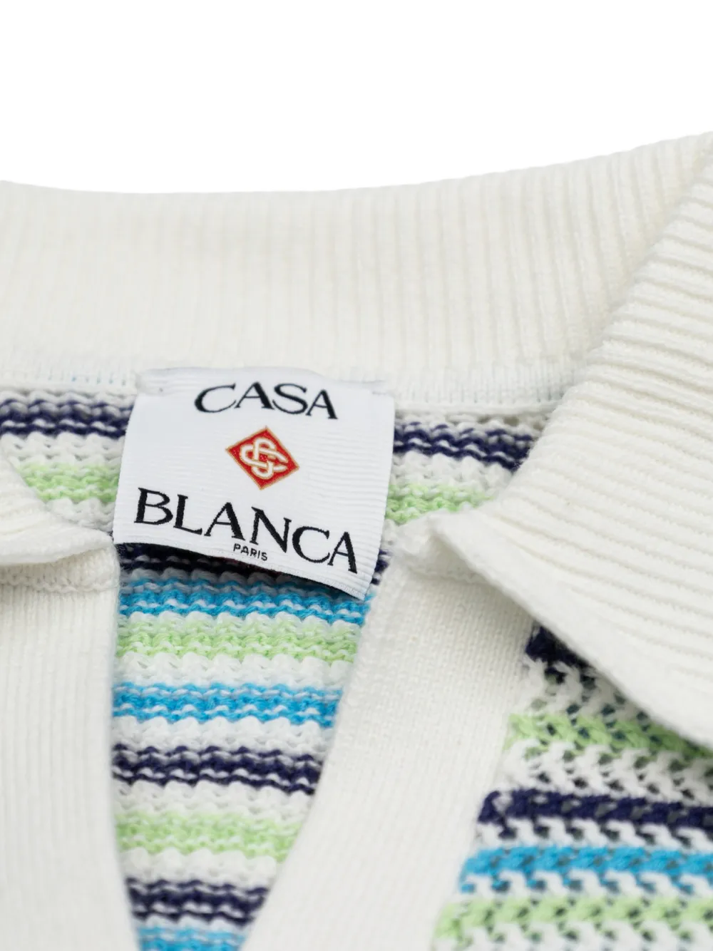 CASABLANCA KIDS striped crocheted dress Wit