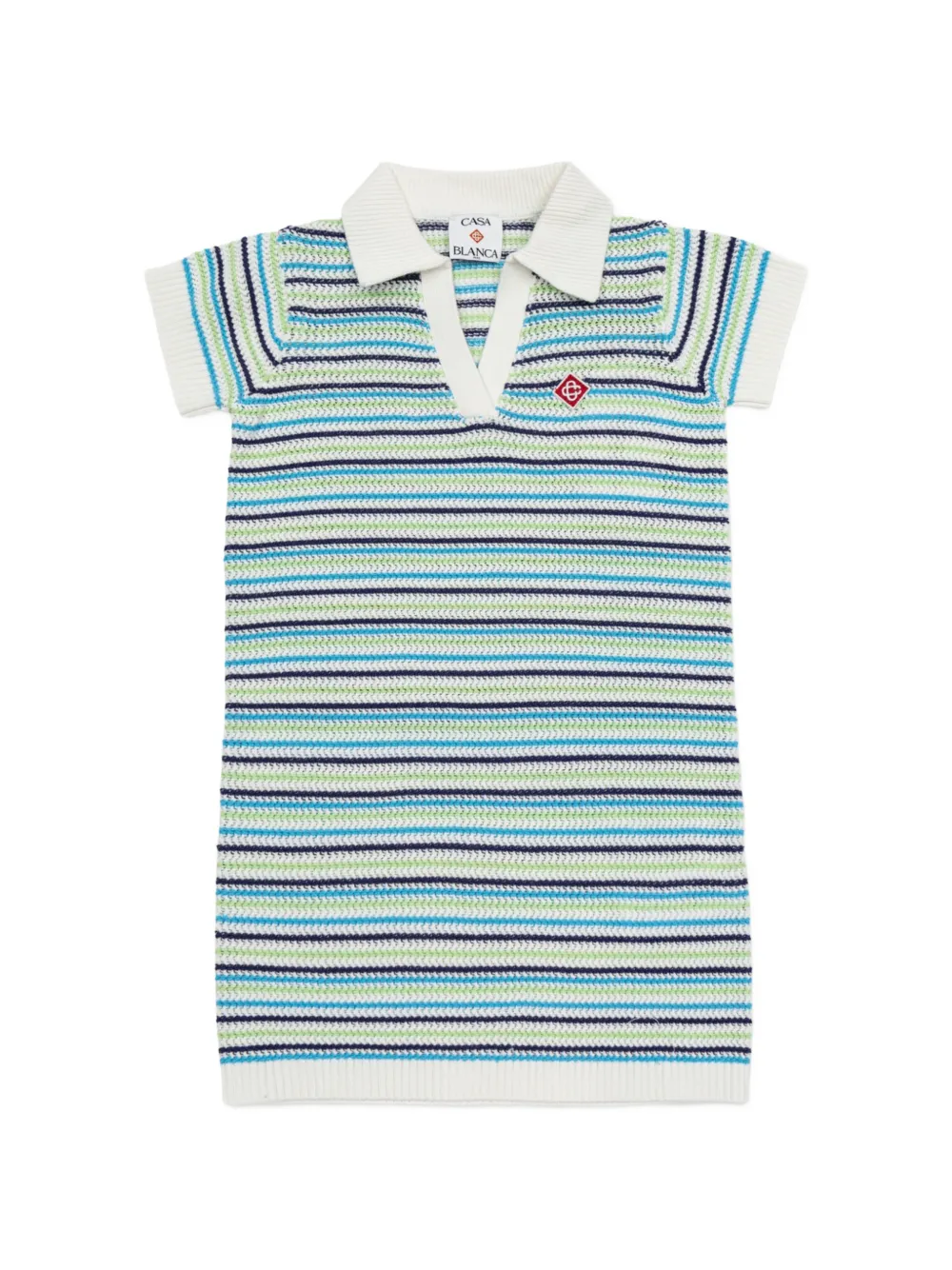 CASABLANCA KIDS striped crocheted dress Wit