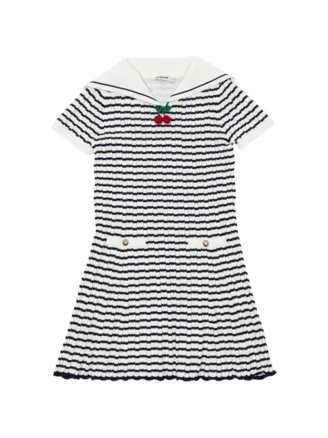 Self-Portrait Kids striped sailor-collar dress