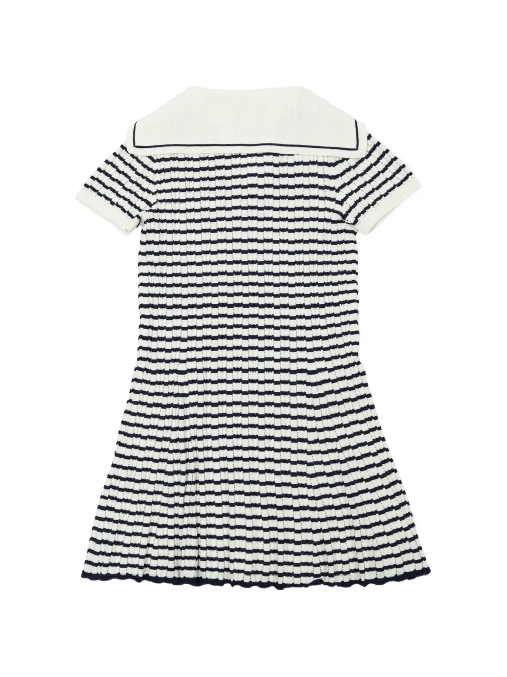 Self-Portrait Kids striped sailor-collar dress Beige