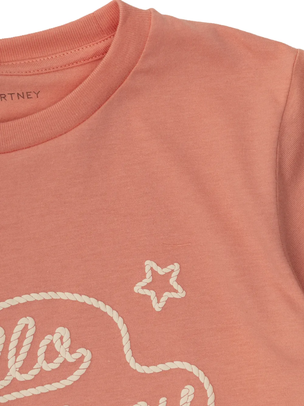 Stella McCartney Kids T-shirt met sterdetail en logoprint Roze