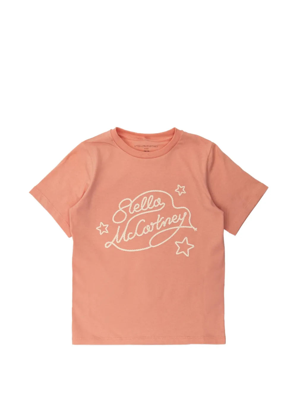 Stella McCartney Kids T-shirt met sterdetail en logoprint Roze