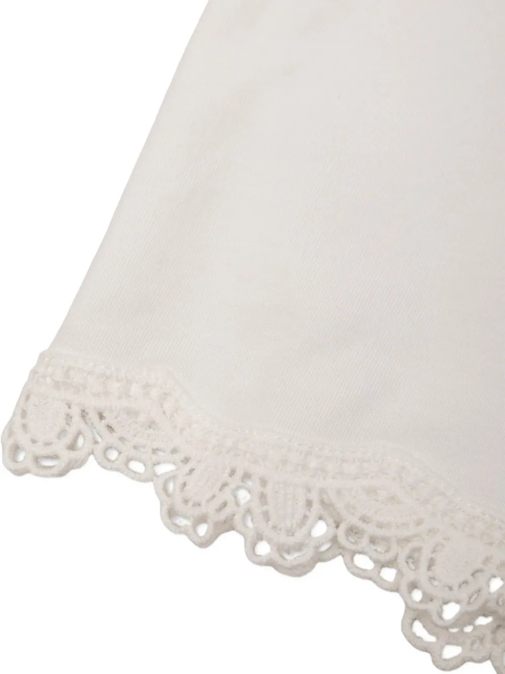 Stella McCartney Kids T-shirt met logo-print en kanten afwerking Wit