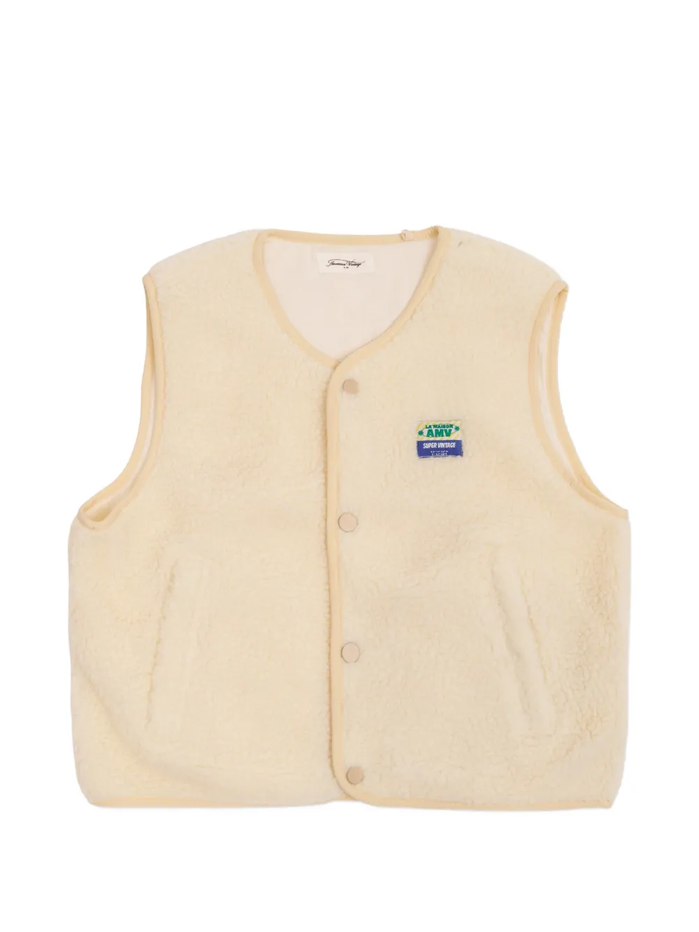 American Vintage Kids Hoktown logo-patch fleece vest - Weiß