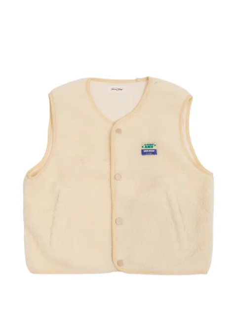 American Vintage Kids Hoktown logo-patch fleece vest