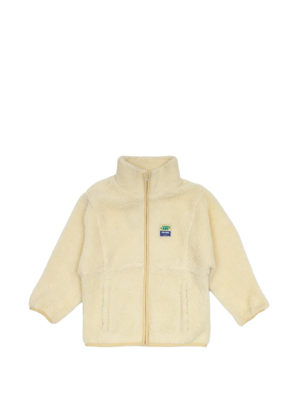 American Vintage Kids Hoktown logo-patch fleece sweatshirt Beige