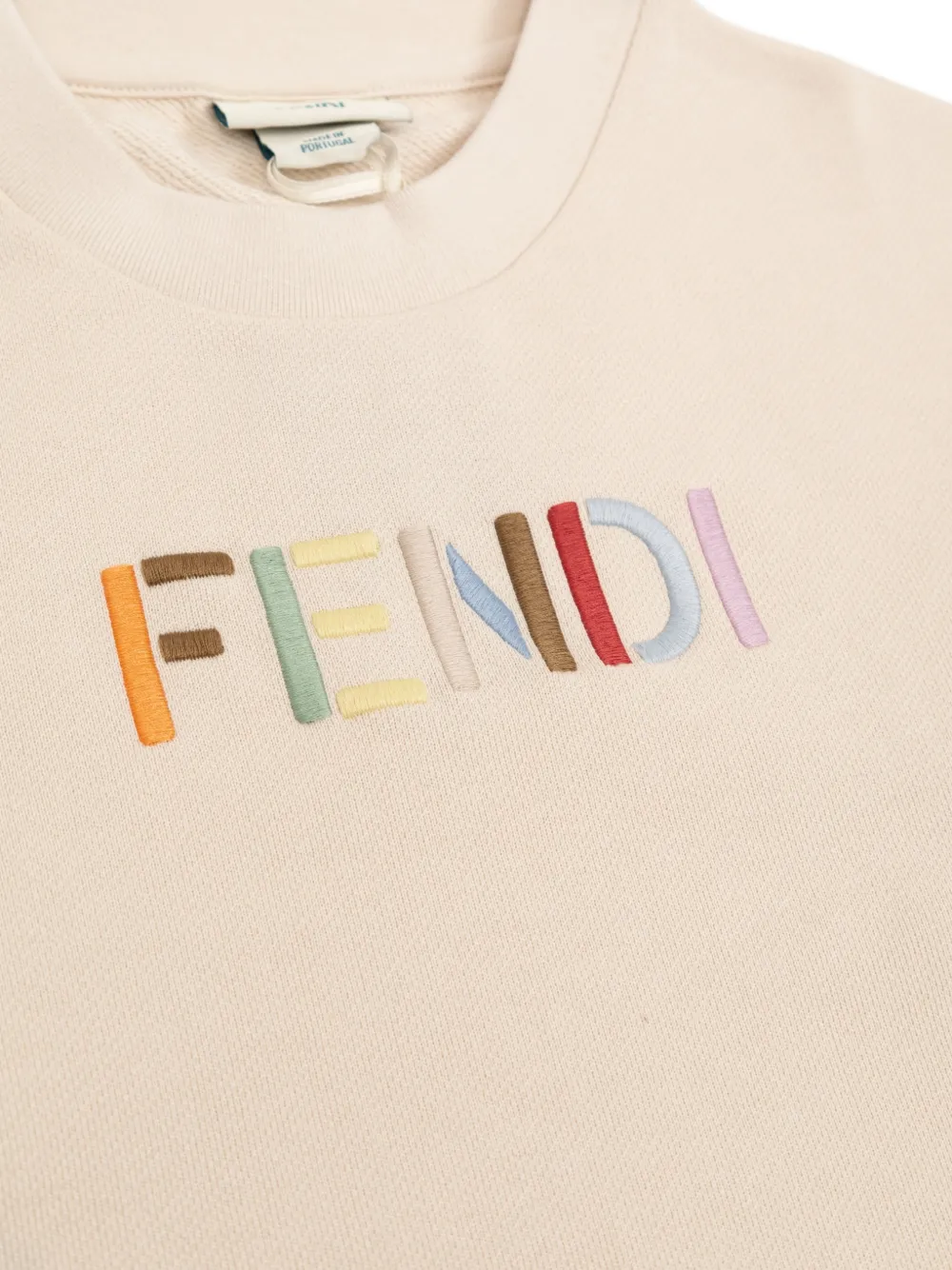 Fendi Kids logo-embroidered sweatshirt Beige