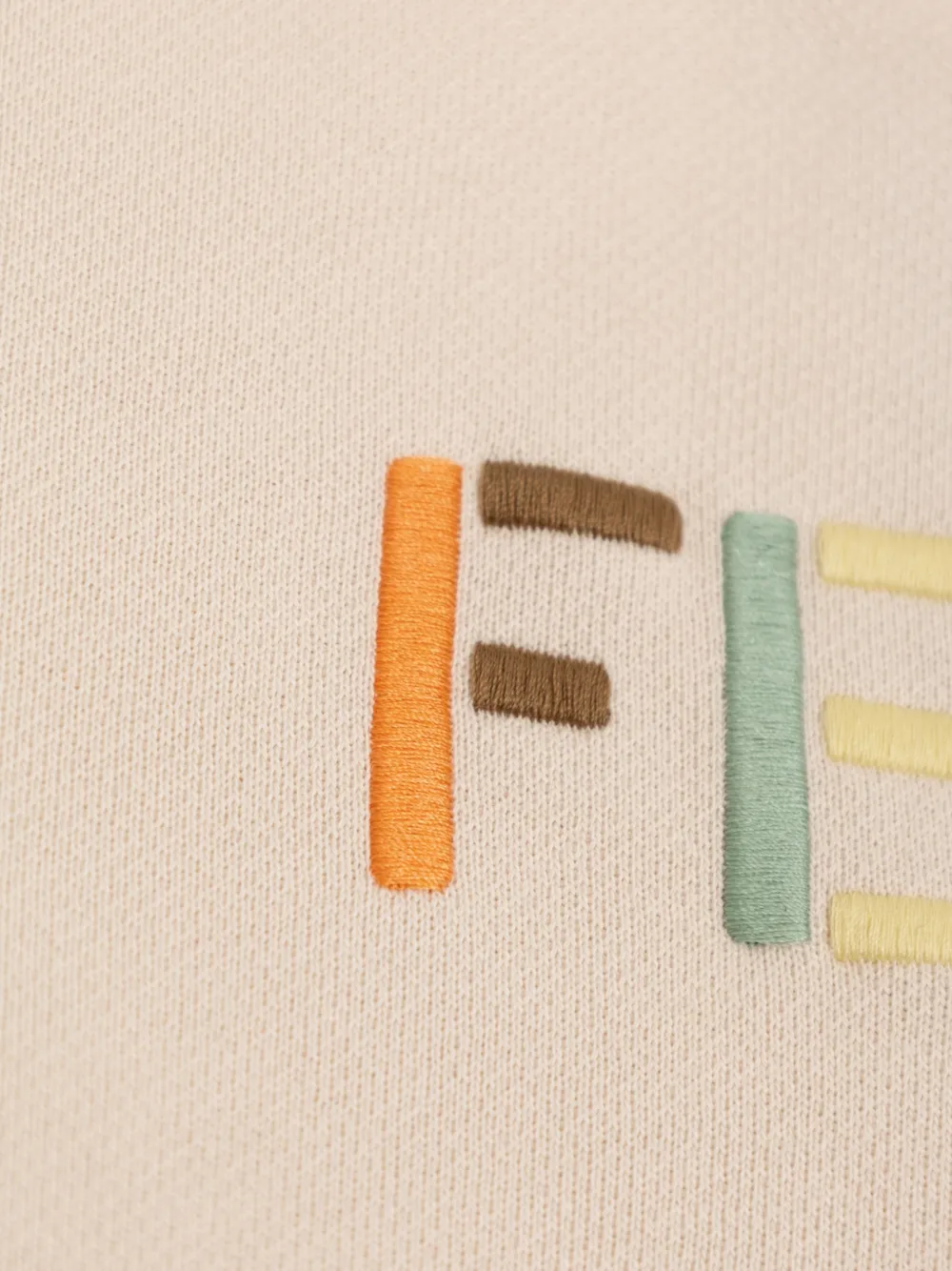Fendi Kids logo-embroidered sweatshirt Beige