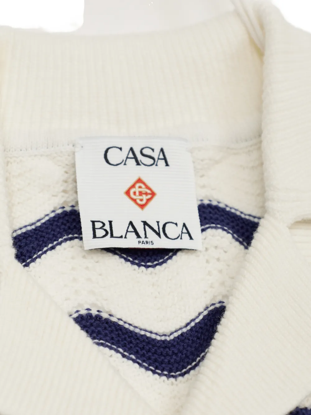 CASABLANCA KIDS crocheted zig-zag shirt Beige