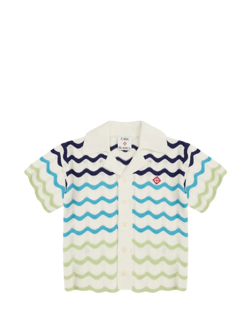 CASABLANCA KIDS crocheted zig-zag shirt Beige