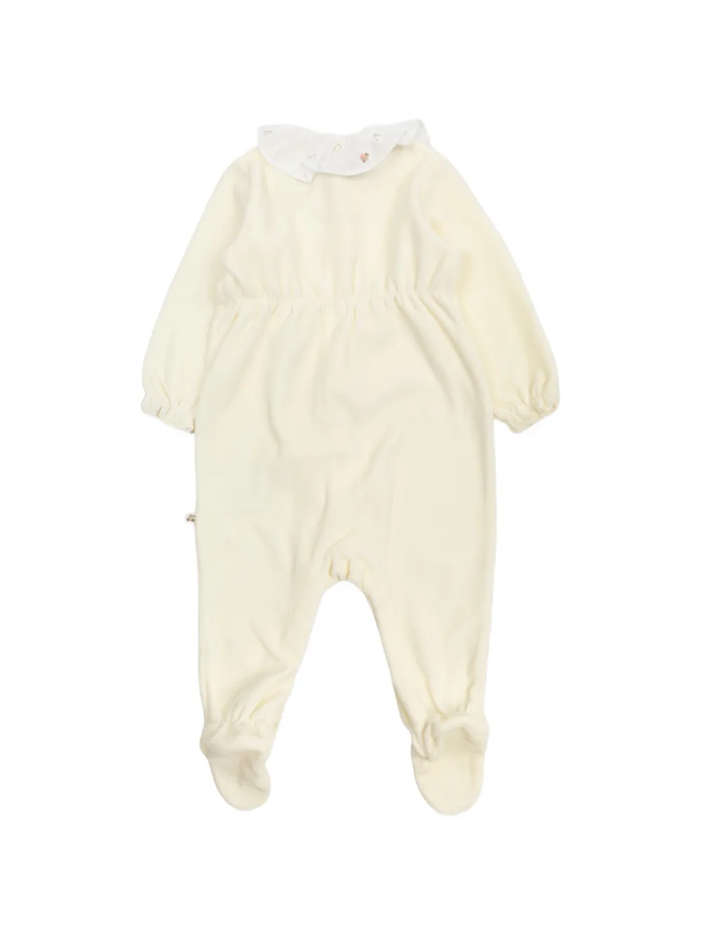 Bonpoint Lintina ruffled-collar embroidered pyjamas Beige