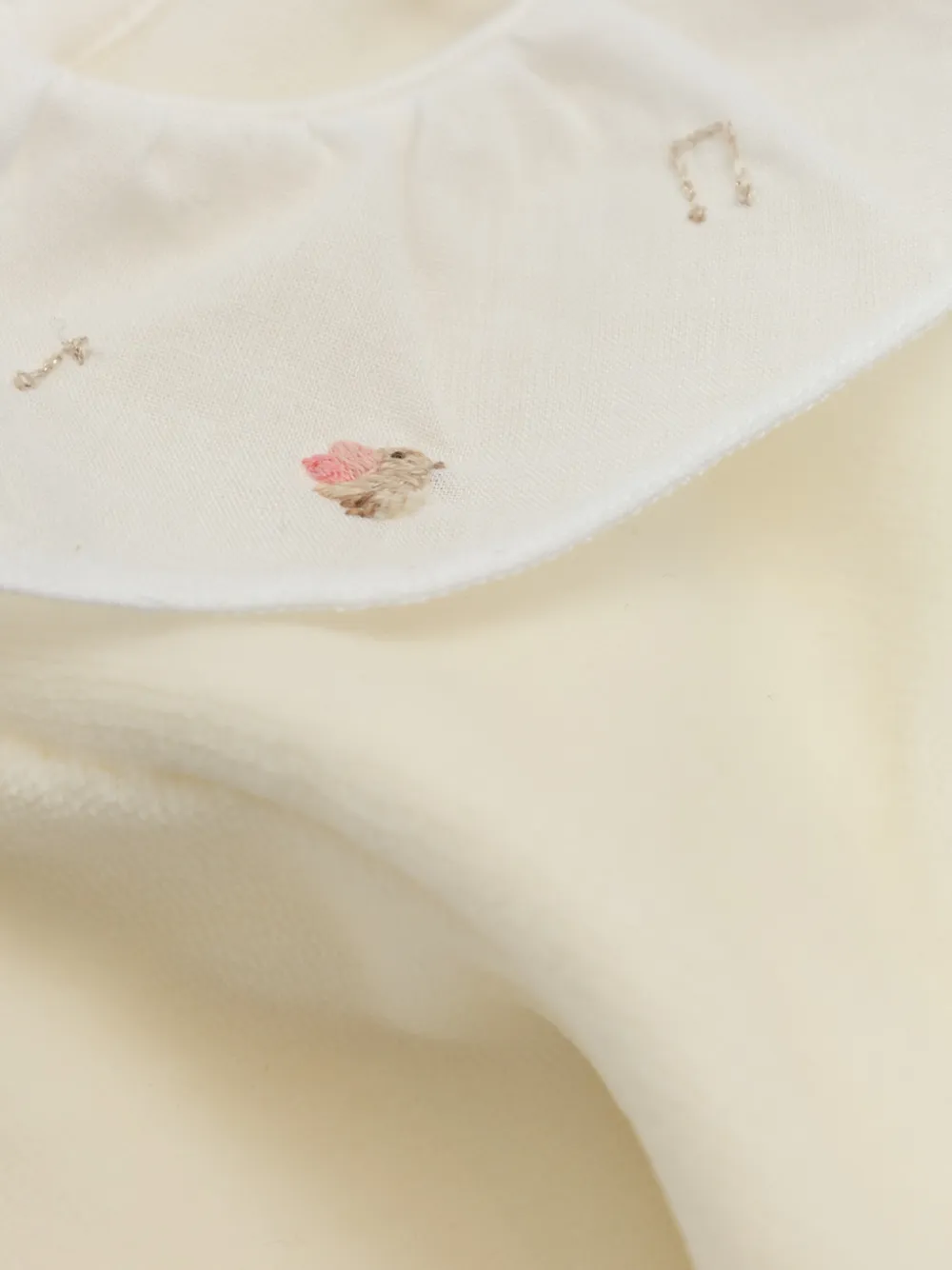 Bonpoint Lintina ruffled-collar embroidered pyjamas Beige