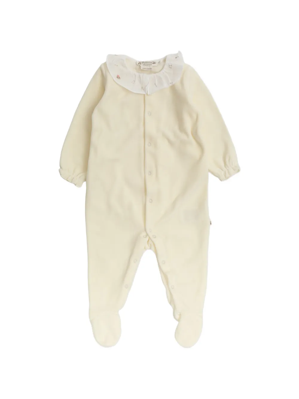 Bonpoint Lintina ruffled-collar embroidered pyjamas - Nude