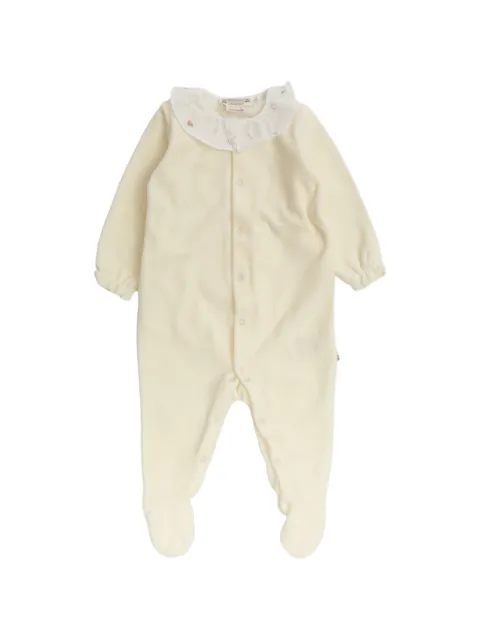 Bonpoint Lintina ruffled-collar embroidered pyjamas