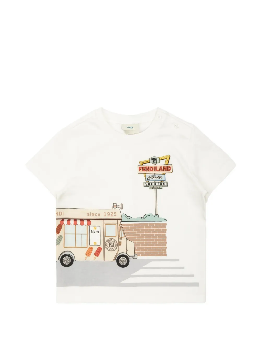 Fendi Kids graphic-print T-shirt Wit
