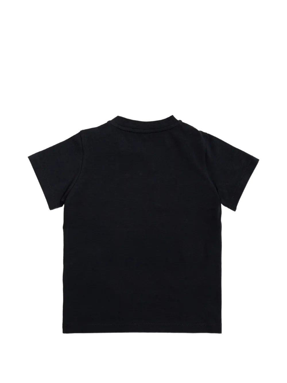 Moncler Enfant T-shirt met logoprint en knoop op de schouders Zwart