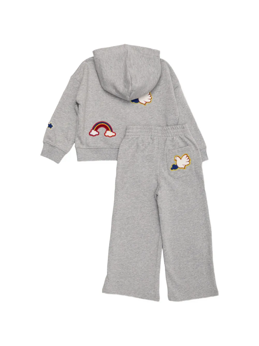 Stella McCartney Kids patch-detail cotton tracksuit Grijs