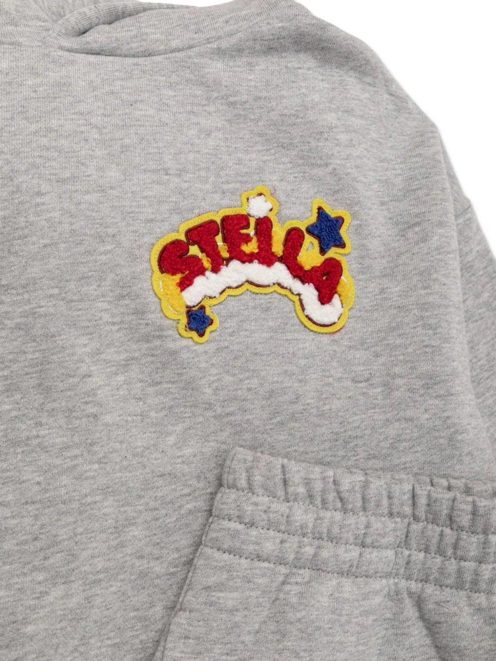 Stella McCartney Kids patch-detail cotton tracksuit Grijs