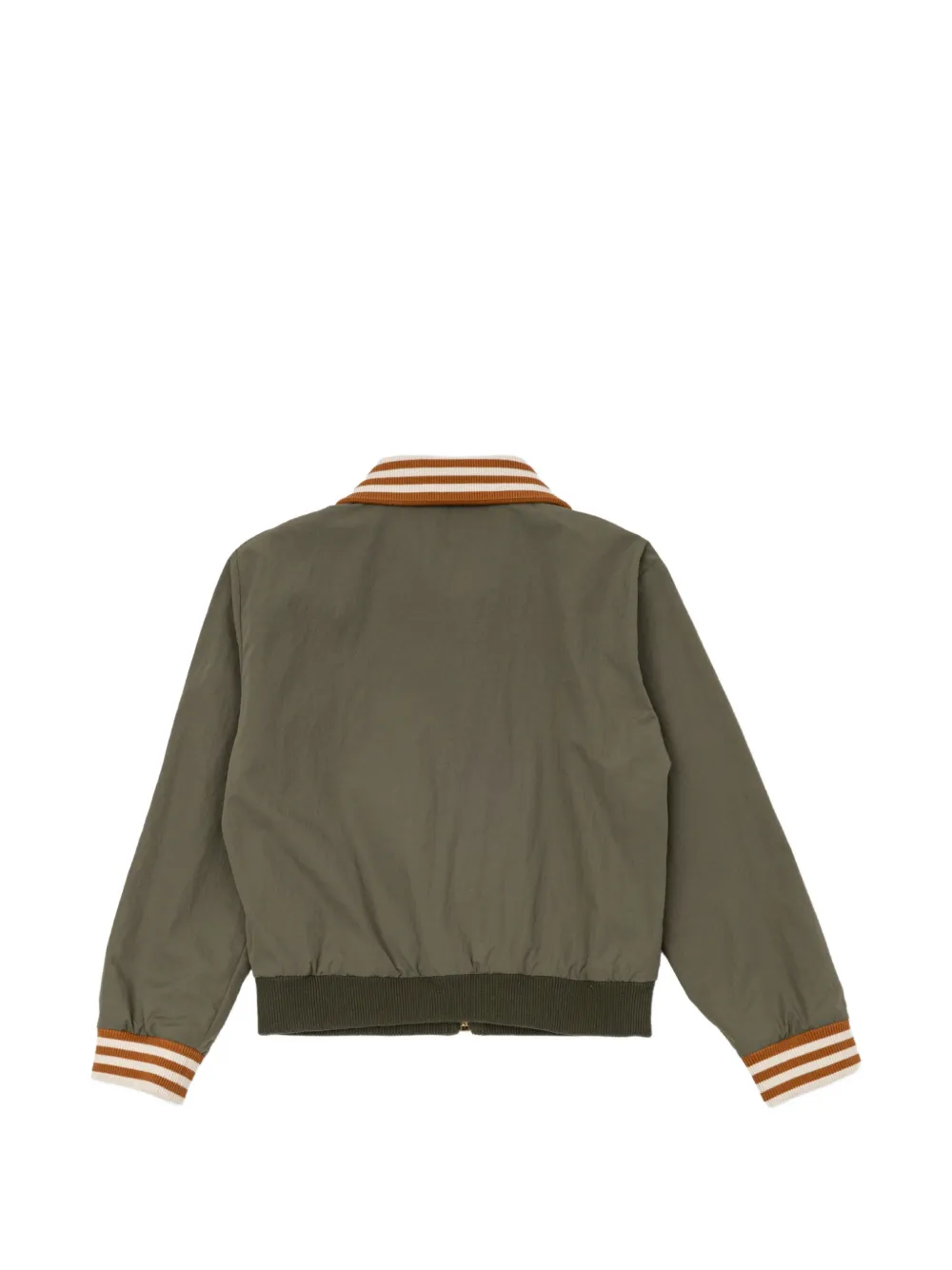 Versace Kids striped-trim zip-up jacket Groen