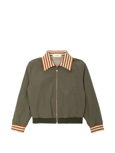 Versace Kids striped-trim zip-up jacket