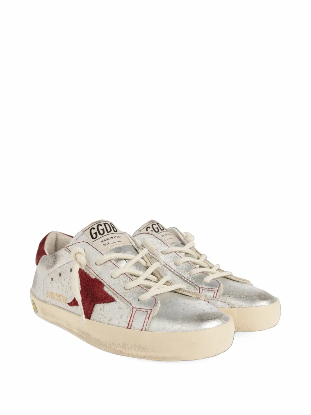 Golden Goose Kids Super-Star distressed sneakers - Silber