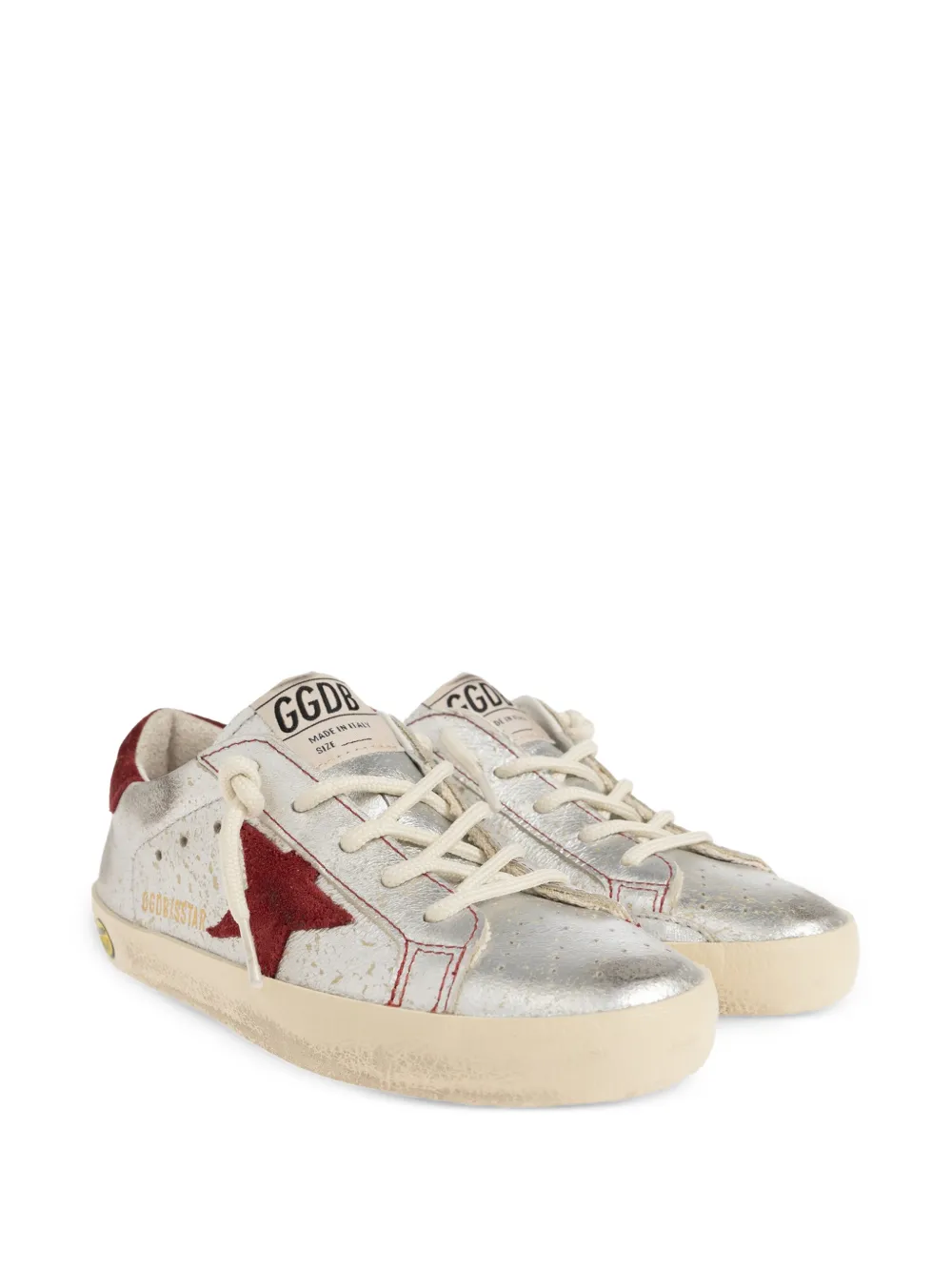 Golden Goose Kids Super-Star distressed sneakers - Argento