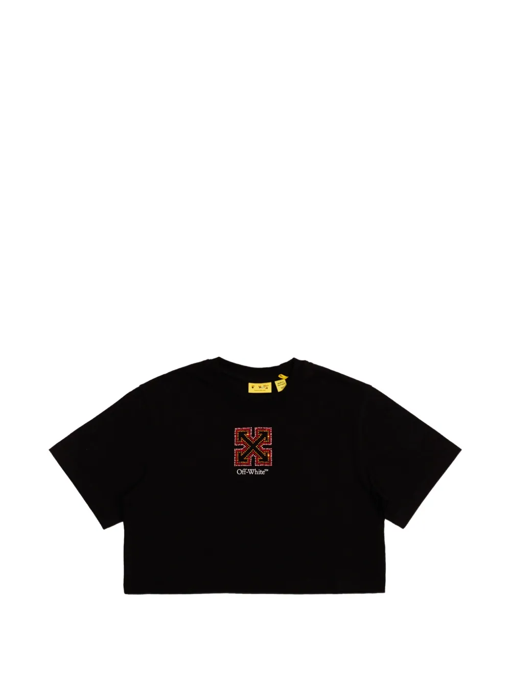 Off-White Kids sequin-embellished cropped T-shirt - Nero