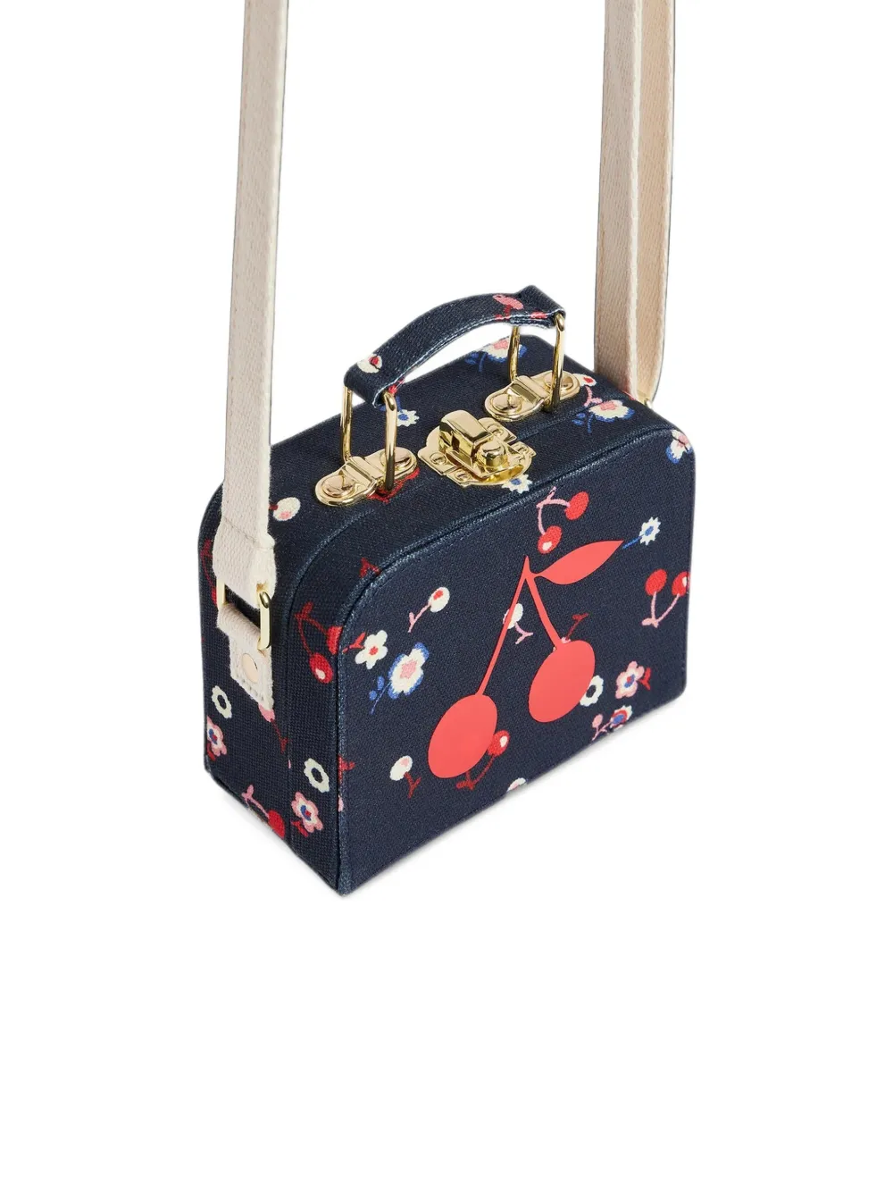 Bonpoint Aimane cherry-print shoulder bag Blauw