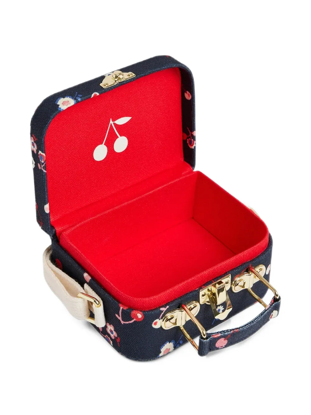 Bonpoint Aimane cherry-print shoulder bag Blauw
