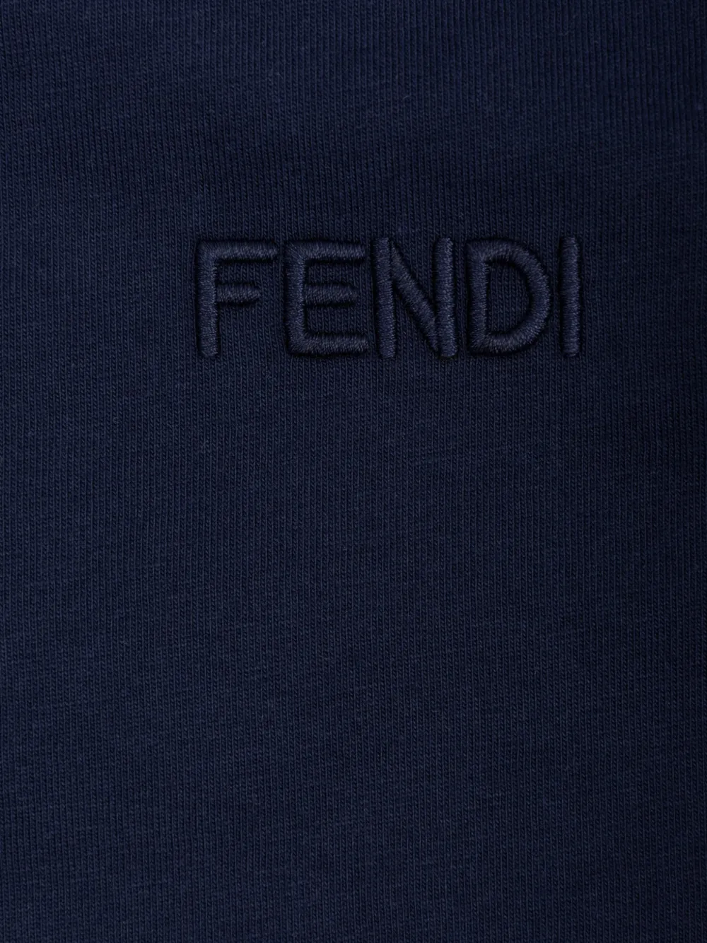 Fendi Kids logo-embroidered FF-collar polo shirt Blauw