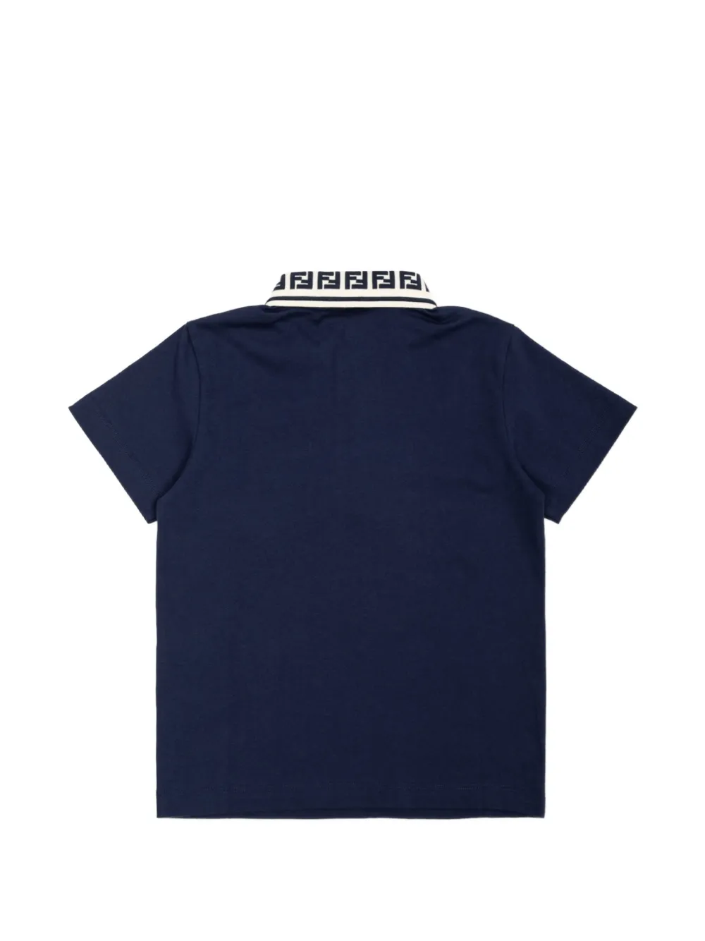 Fendi Kids logo-embroidered FF-collar polo shirt Blauw