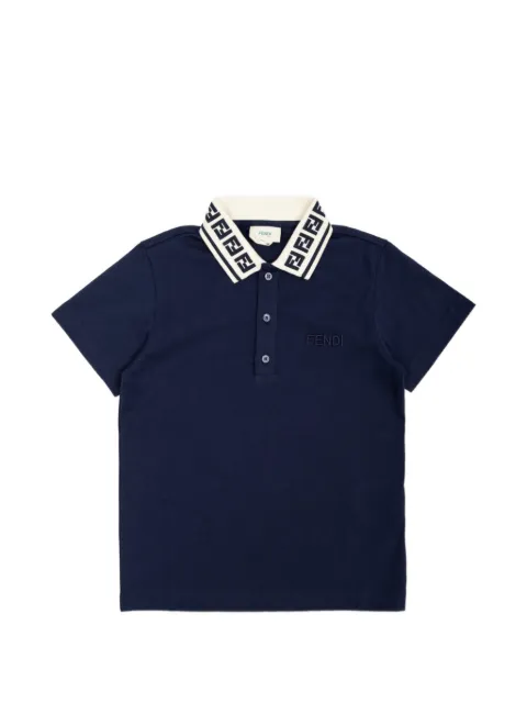 Fendi Kids logo-embroidered FF-collar polo shirt