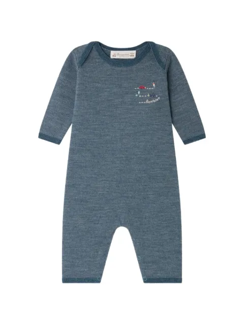 Bonpoint Cielo embroidered wool romper